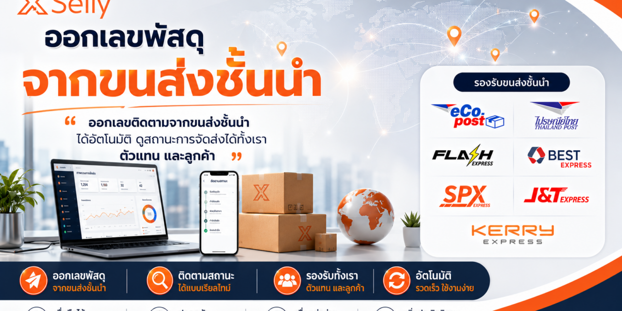 ขอเลขพัสดุ พิมพ์ใบปะหน้า พร้อมลิงก์ติตตามพัสดุ